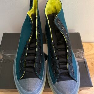 Men's Teal and Black High-Top Sneakers